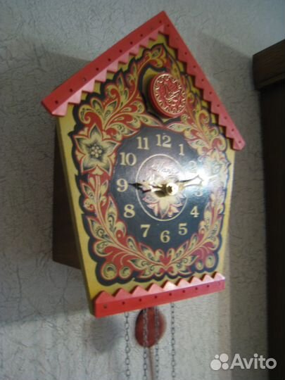 Часы настенный с кукушкой СССР (Хохлома)
