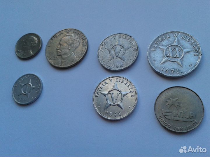 Монеты Куба сентаво 1958,1962, 1968