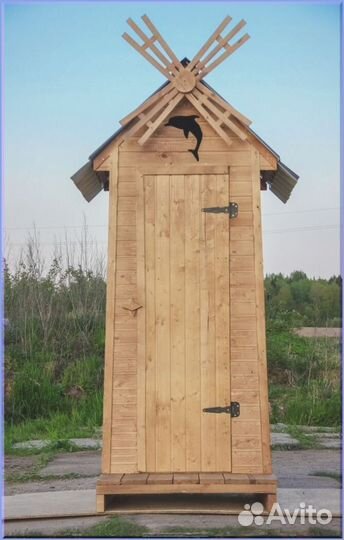 Дачный туалет деревянный прямоугольник XGL