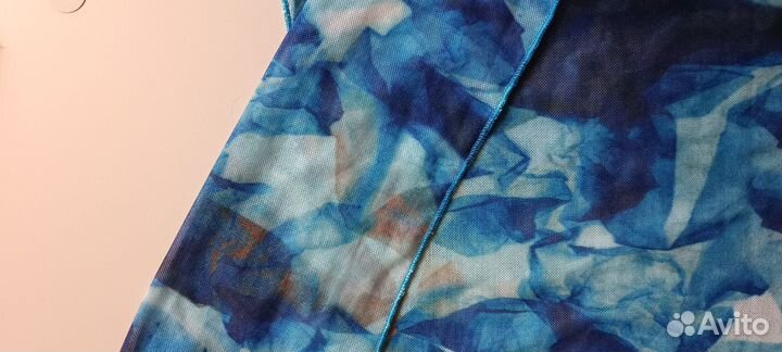 Блузка сетка синяя акварель