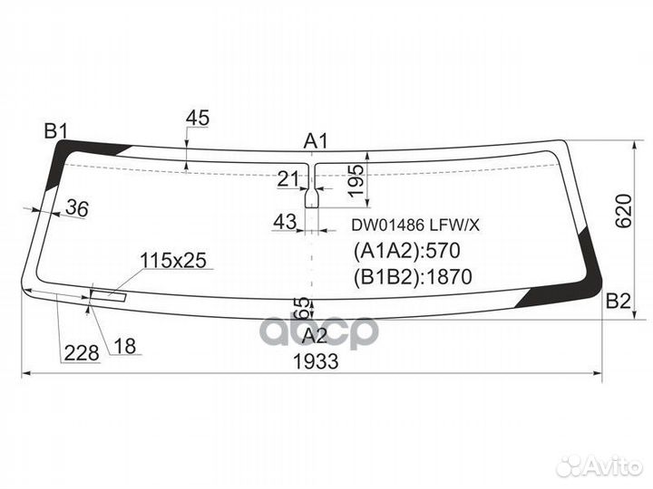 Стекло лобовое hummer H2 02-09 DW01486 LFW/X XYG