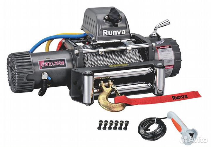 Лебёдка электрическая 12V Runva 12000lbs 5443кг (с