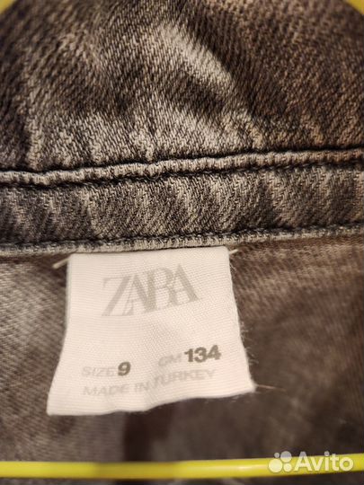Джинсовая рубашка Zara, размер 9, 134 см