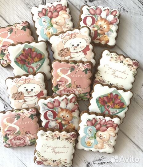 Сувенирные имбирные пряники на 8 марта