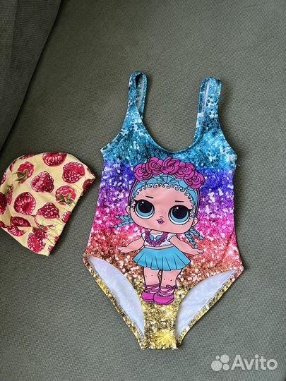 Купальник на 3-4 года и шапочка для бассейна