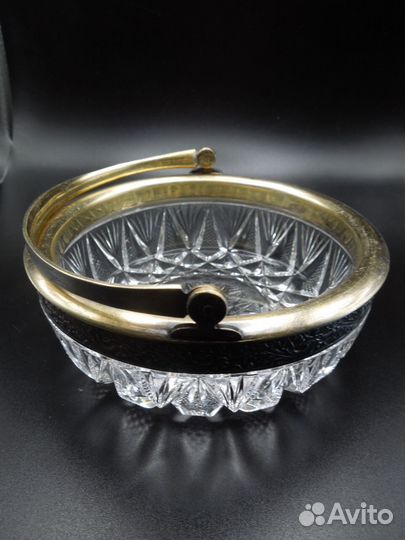 Конфетница серебро хрусталь винтаж 60-гг СССР
