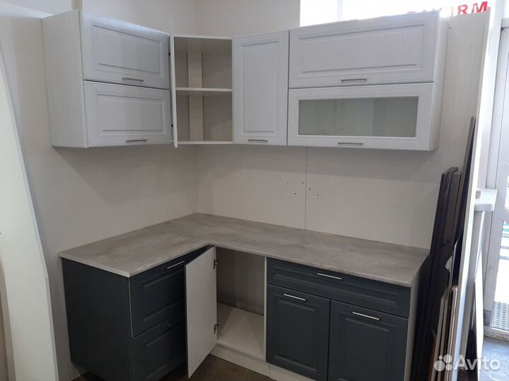 Кухонный угловой гарнитур 1,2*1,8 серый/арктика