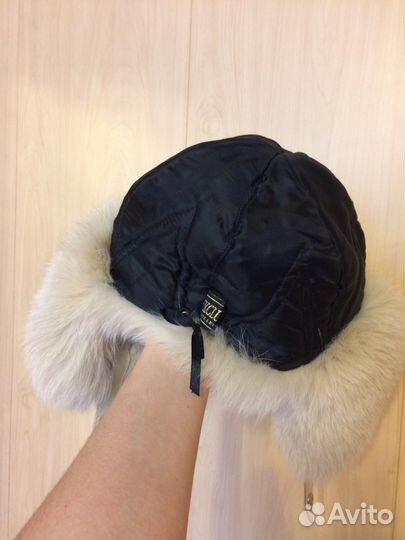 Шапка ушанка песец кожа