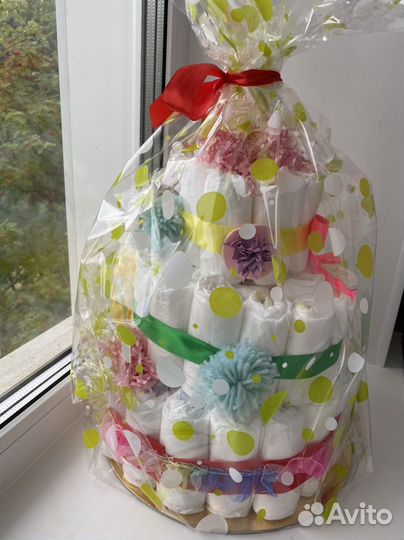 Торт из памперсов для девочки