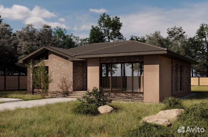 Готовый проект одноэтажного дома 124 кв.м / R-34