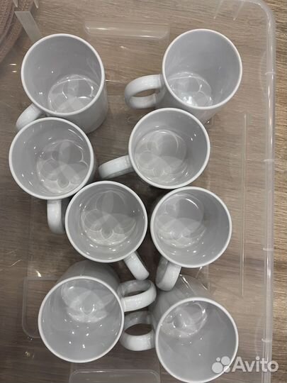 Кружки, чашки белые 8 штук