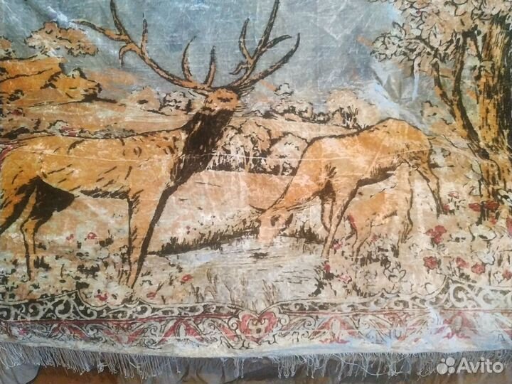 Ковер-покрывало плюшевые Олени СССР