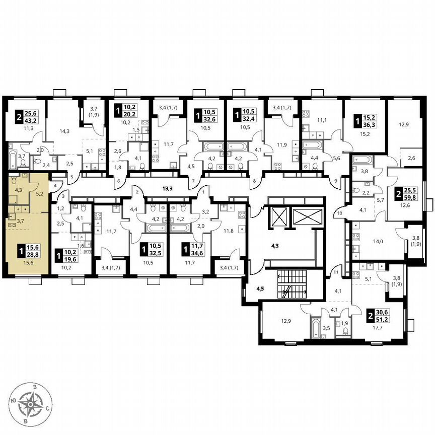 Квартира-студия, 28,8 м², 18/18 эт.