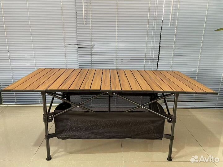 Стол складной реечный с корзиной 94*64*70