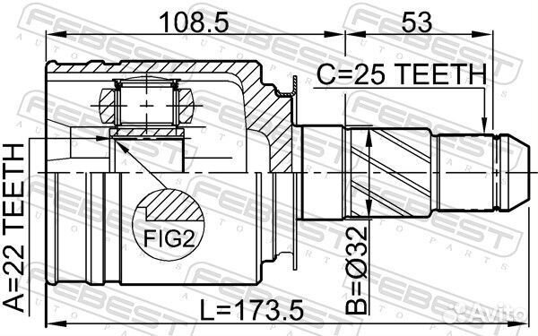 ШРУС внутренний febest, 0211FX35RH