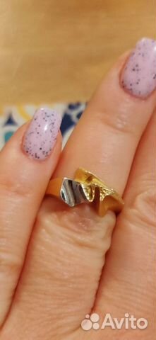 Золотое кольцо женское 17,5 размер
