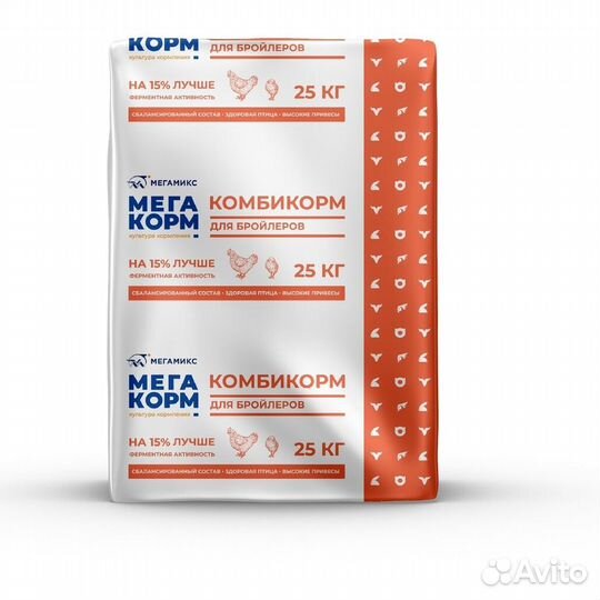 Комбикорм пк5-1 бройлеры 0-14 дней Мегамикс 25 кг