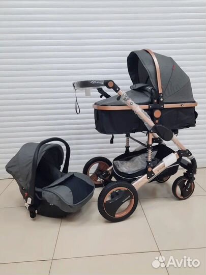 Коляска новая 3в1 wisesonle серый