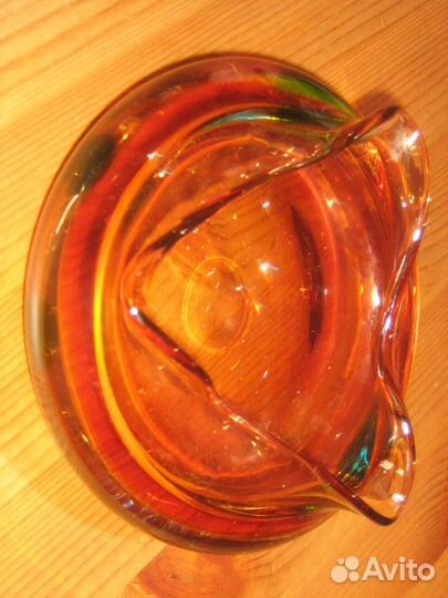 Пепельница фигурное цветное стекло винтаж СССР