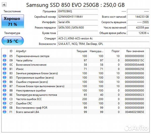 Жесткий диск Samsung SSD 850 EVO 250Gb