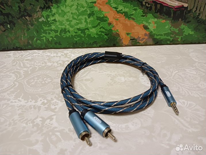 Кабель EMK Jack3.5 папа / 2xRCA папа 1,5 м