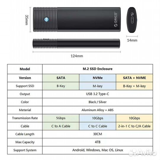 Новый корпус для SMS-накопителя orico M.2 ngff