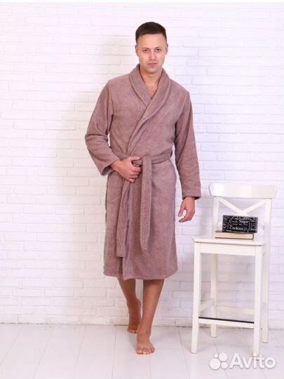 Мужской махровый халат 60-62