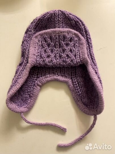 Шапка-ушанка вязаная