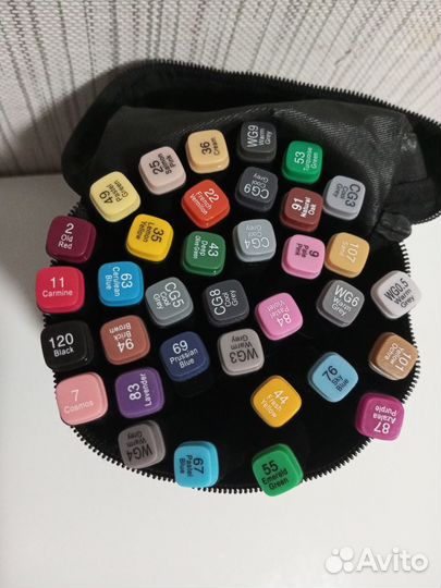 Маркеры для скетчинга в черном цвете 36штук