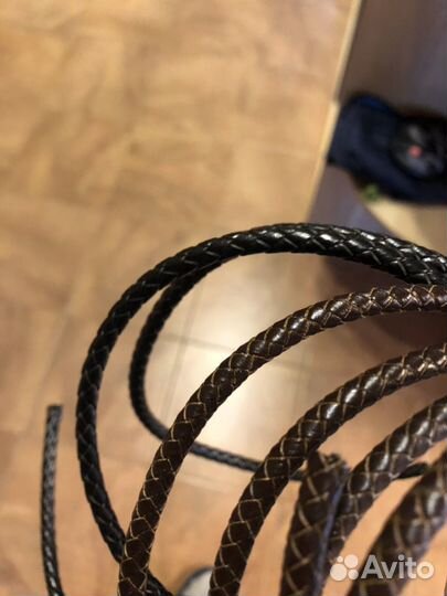 Шнурок кожаный чёрный и коричневый 1 метр