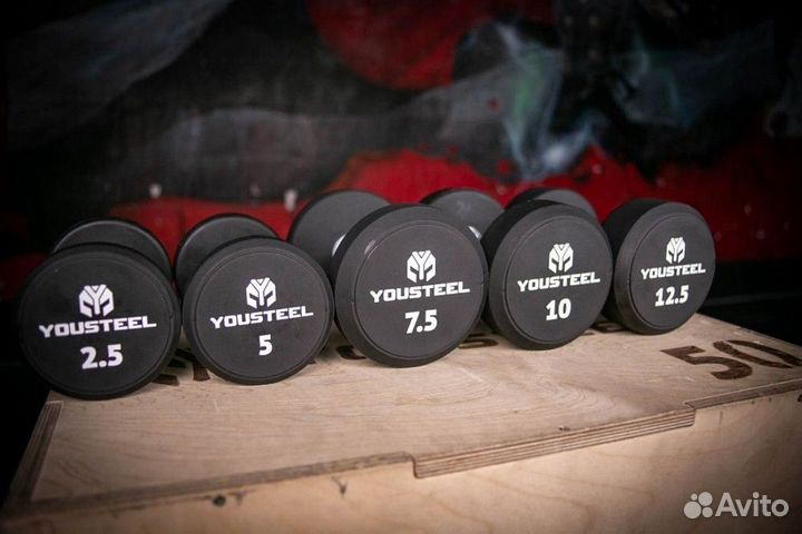 Гантель круглая PU-полиуретановая 42,5 кг YouSteel