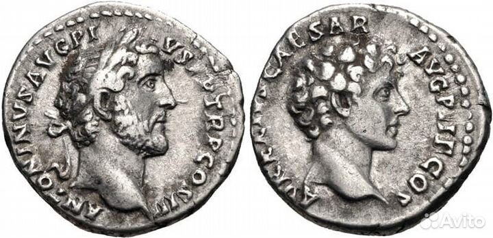 Денарий denarius Пия и Аврелия