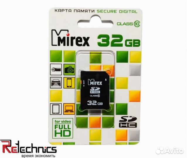 Флеш карта SD 32GB Mirex sdhc Class 10