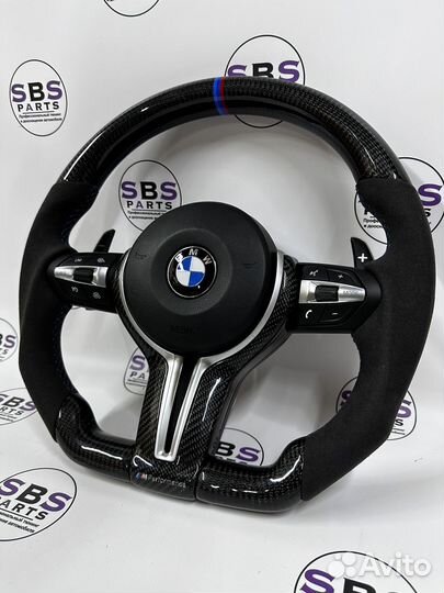 Руль бмв F20 F30 F32 X4 X5 X6 Карбон Алькантара