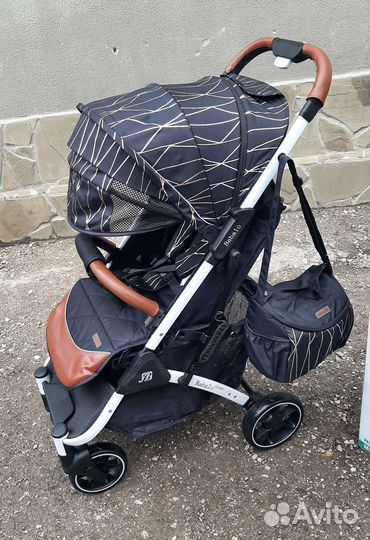 Коляска прогулочная babalo 2023 (золотая полос)