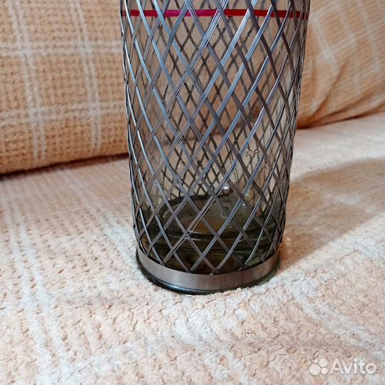 Бутыль стекло в металле СССР винтаж