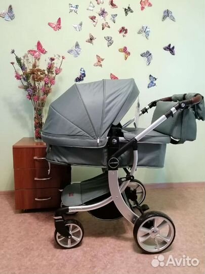 Новая коляска 2в1 Luxmom Dalux 608 (изумруд)