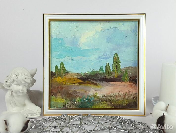 Пейзаж маслом Небольшая картина маслом 20\20см