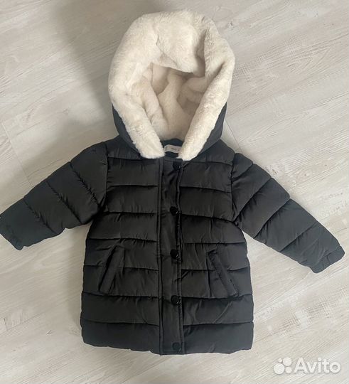 Куртка детская Mango Kids 86 чёрная тёплая