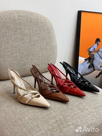 Босоножки туфли miy miu на каблуке