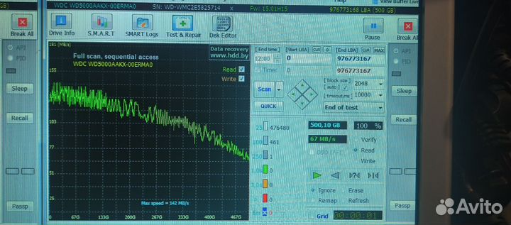 Жесткий диск 500gb небольшой пробег, без бэдов