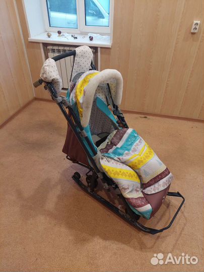 Санки-коляска Ника детям 7-3 Скандинавский бирюзов