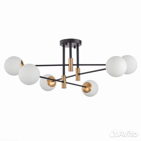 Люстра металл и стекло в спальню современная