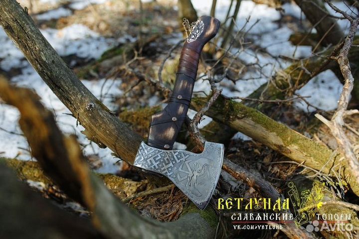 Кованый топор ручной работы Казачий Атаман