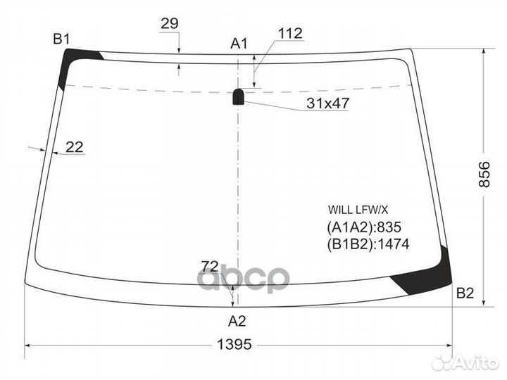 Стекло лобовое toyota will VS 01-04 willlfwx XYG