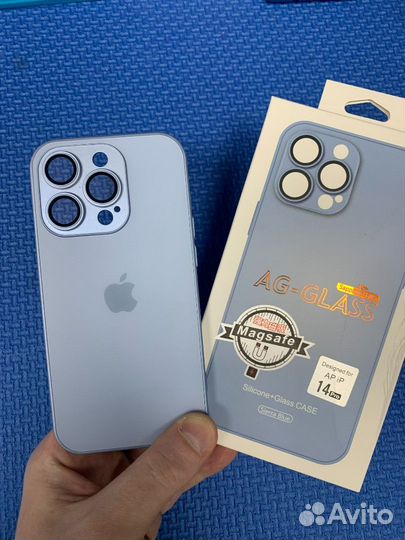 Чехол стеклянный Magsafe iPhone 14 Pro