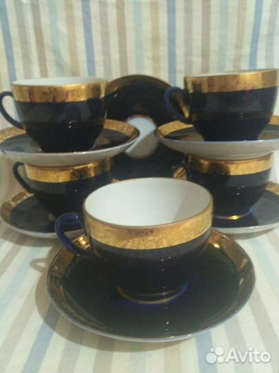 Чашка с блюдцем лфз,кобальт