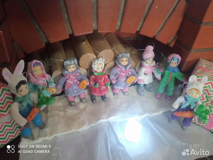 Ватные елочные игрушки