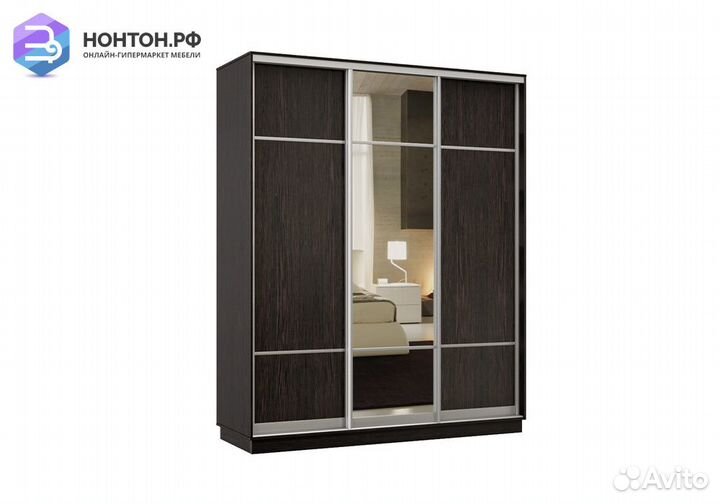 Шкаф-купе трёхдверный Дана с 1 зеркалом венге