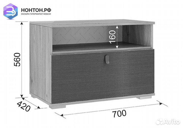 Тумба Модерн 22.01 дуб мария / бронза